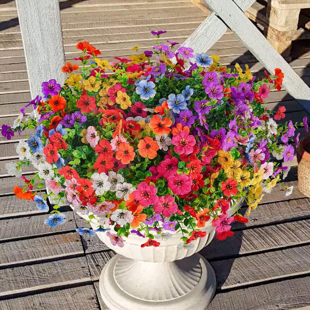 3875 72 Bundles Artificial Flowers Outdoor UV Resistant Flowers No Fade